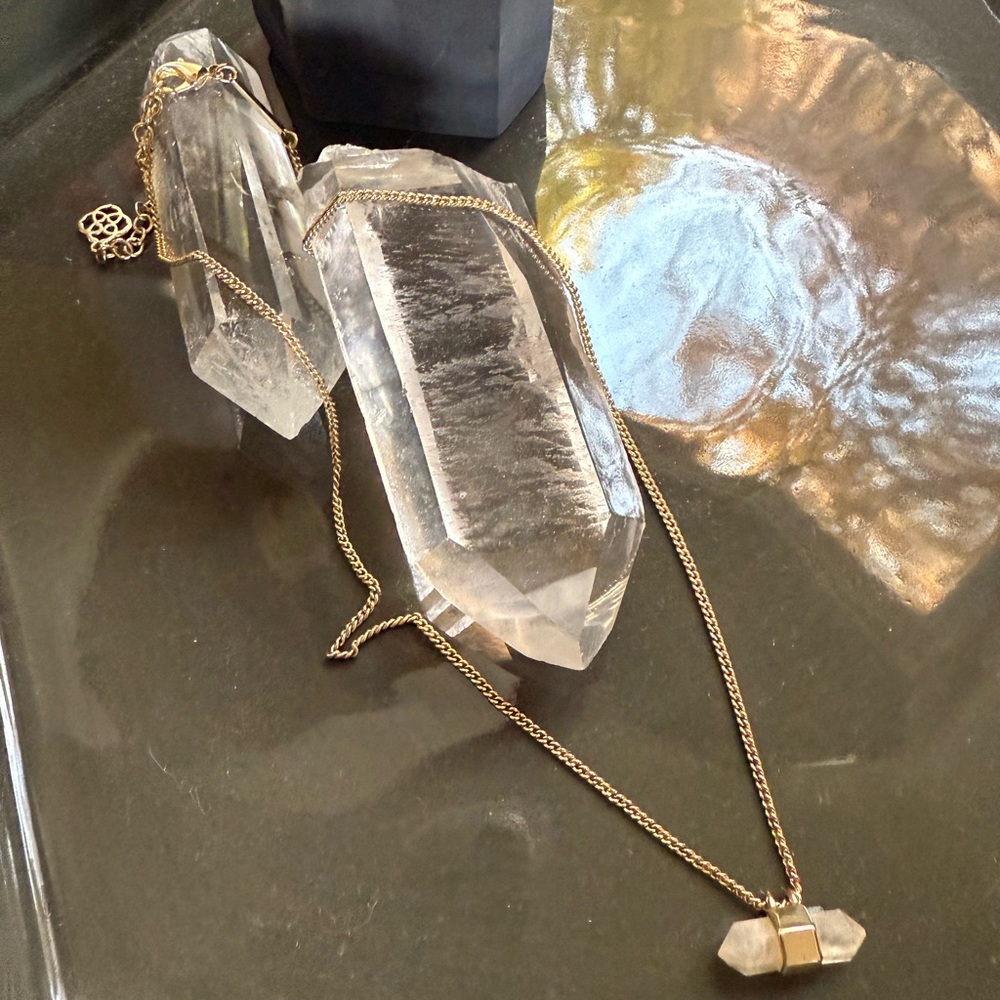 Rare quartz Kendra Scott Crystal Pendant adjustable length